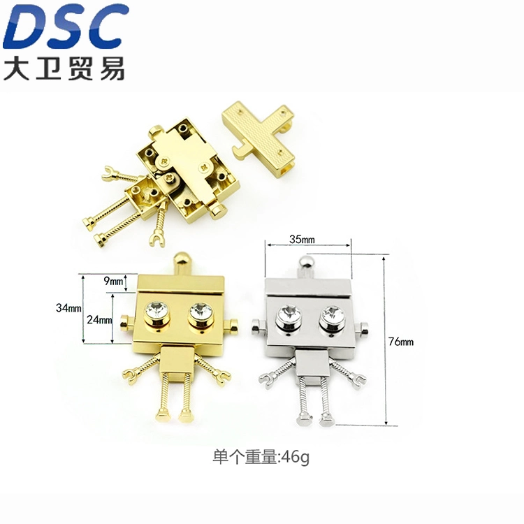 Robot Shape Clasp Turn Lock Twist Locks for Shoulder Bag Handbag Turn Lock Bag Hardware