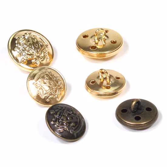 사용자 정의 디자인 아연 합금 브랜드 로고 양각 금속 바느질 단추 액세서리 의류 블레이저 정장 코트 정강이 단추