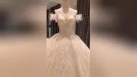3/4 소매 신부 가운 플러스 사이즈 레이스 몸통 Tulle Organza 맞춤 웨딩 드레스 Ya109